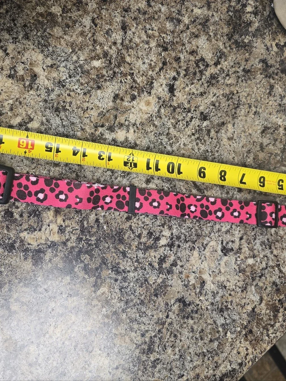 Pink Leopard Print Adjustable Collar with D-Ring